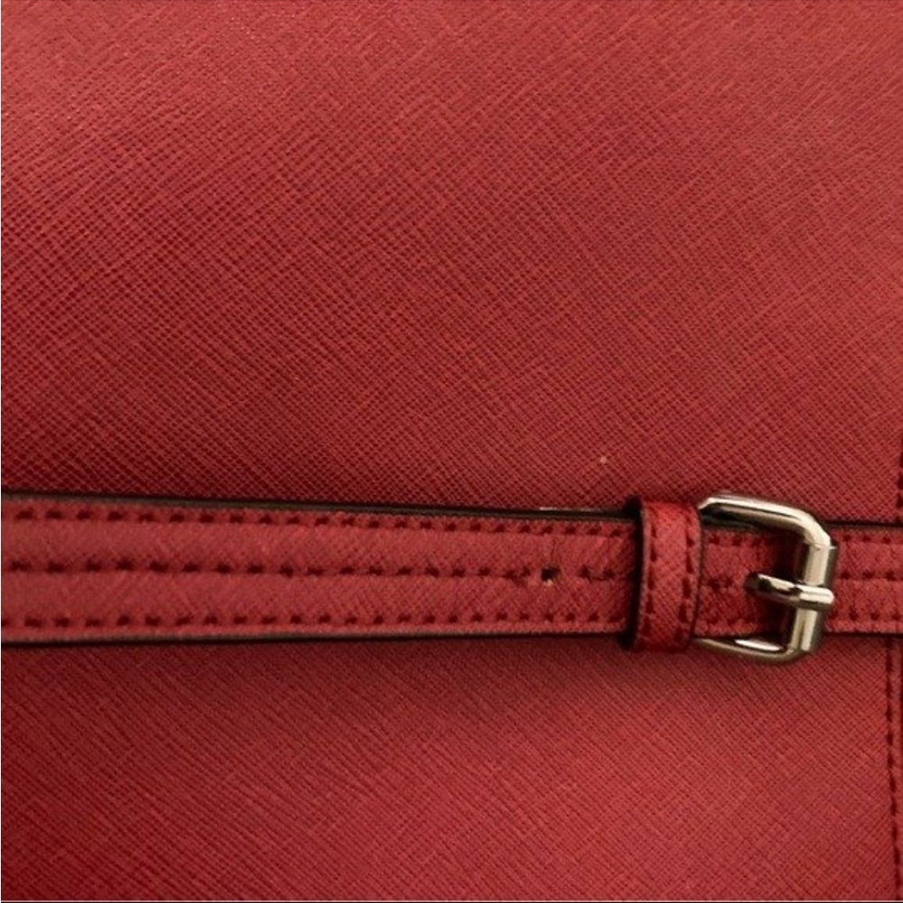 Calvin Klein Red Leather Tote with Dual Straps - Picture 10 of 10